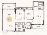 金河湾家园3室2厅2卫135㎡户型图