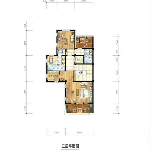 金都夏宫2室1厅2卫100㎡户型图