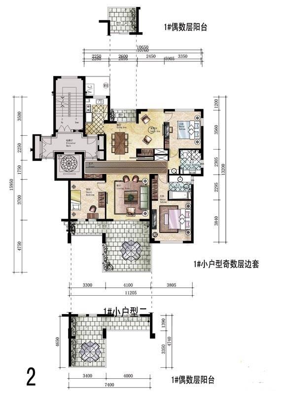 坤和和家园4室2厅2卫140㎡户型图