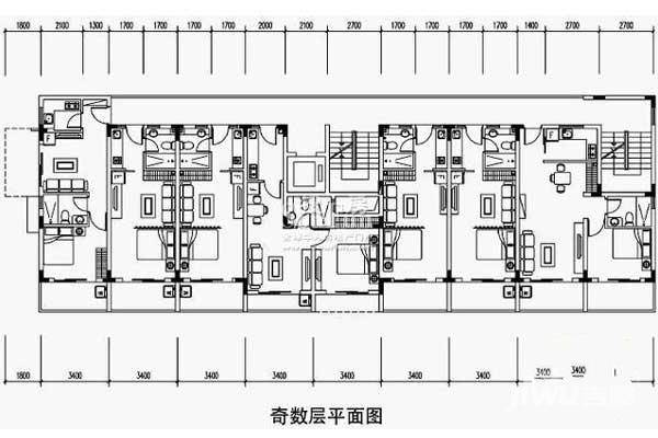 山海家园商铺2室2厅2卫户型图