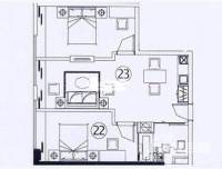 嘉尚国际公寓2室2厅2卫户型图