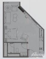 万菱君临国际公寓1室1厅1卫户型图