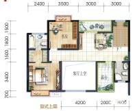 坤元水木清华4室3厅4卫204.6㎡户型图