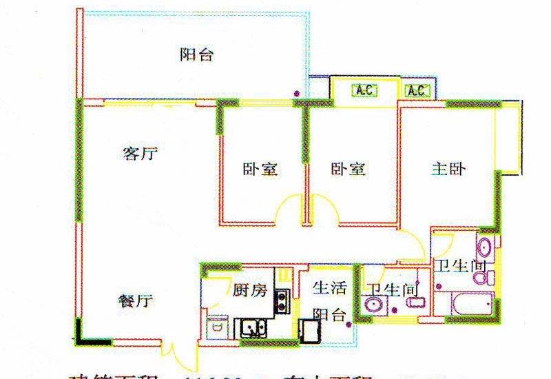 帝璟佳苑3室2厅2卫116.9㎡户型图