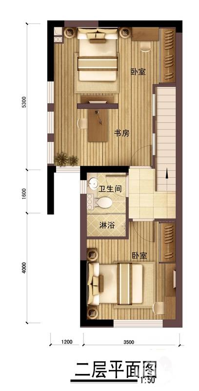 保利湾天地3室0厅1卫60㎡户型图