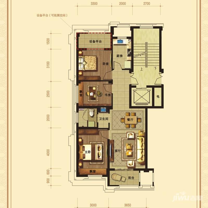 文溪鼎园3室2厅1卫89㎡户型图