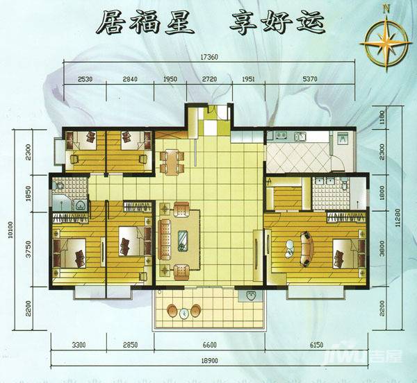 福星豪庭5室2厅2卫187.8㎡户型图