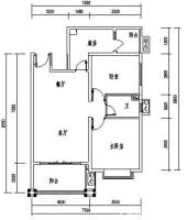 逸涛湾2室2厅1卫80㎡户型图