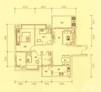 景湖时代城3室3厅1卫104㎡户型图