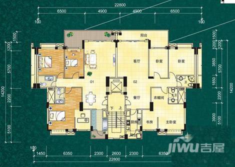 山林水语4室2厅2卫142.6㎡户型图