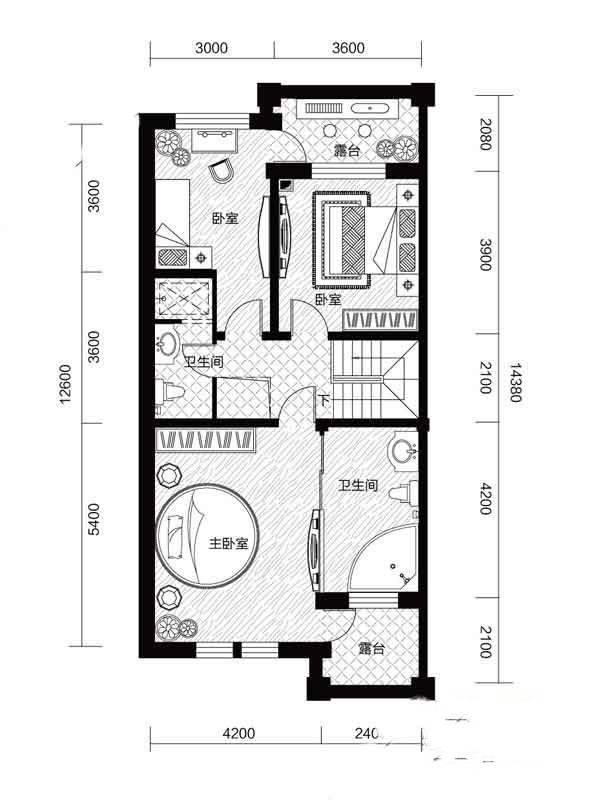 远洋假日养生庄园3室2厅3卫184㎡户型图