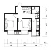 新希望家园2室1厅1卫63.3㎡户型图