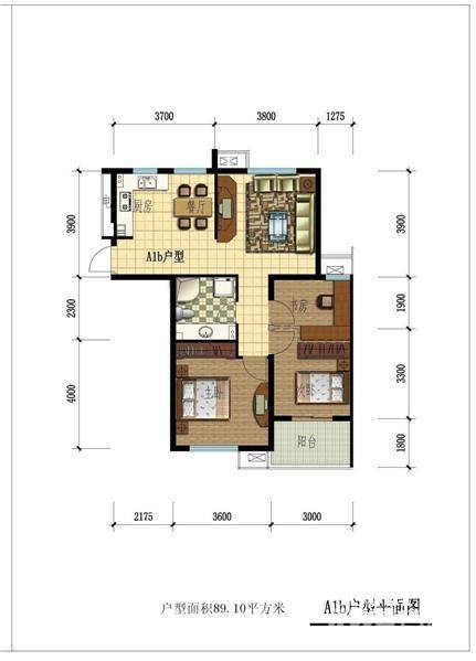 江南文苑普通住宅89㎡户型图