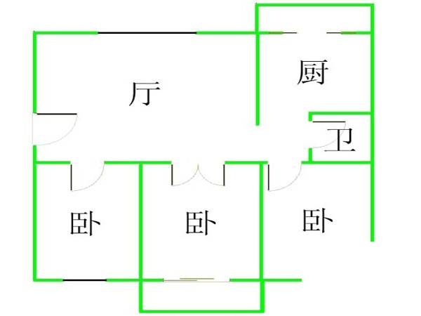 悦恒君铂3室1厅1卫户型图