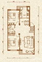 五彩上筑汇锦2室2厅1卫91.5㎡户型图