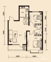 温莎庄园2室2厅1卫80.8㎡户型图