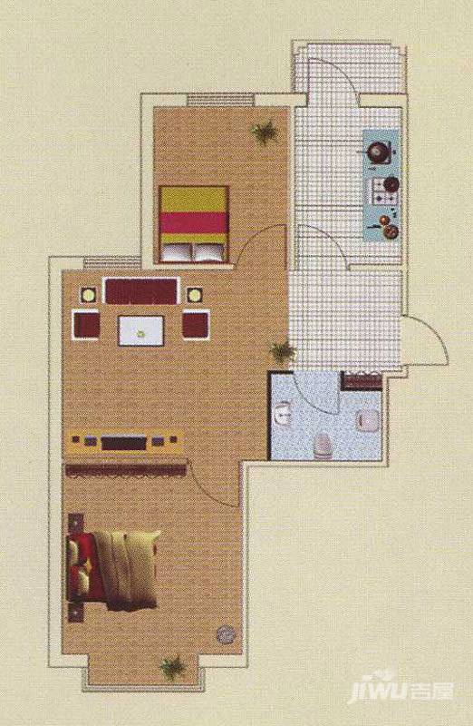 泰华林家园2室1厅1卫67㎡户型图