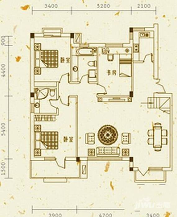 米拉晶典3室2厅1卫135㎡户型图