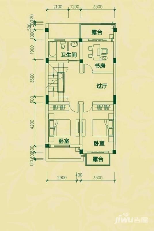 嘉威江南水乡3室1厅1卫71.3㎡户型图