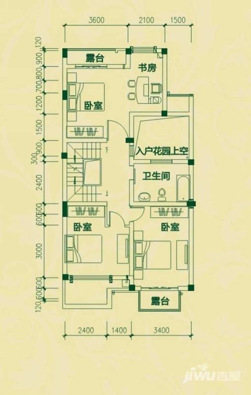 嘉威江南水乡4室0厅1卫79.7㎡户型图