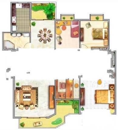 新都盛世名门4室2厅2卫173.4㎡户型图