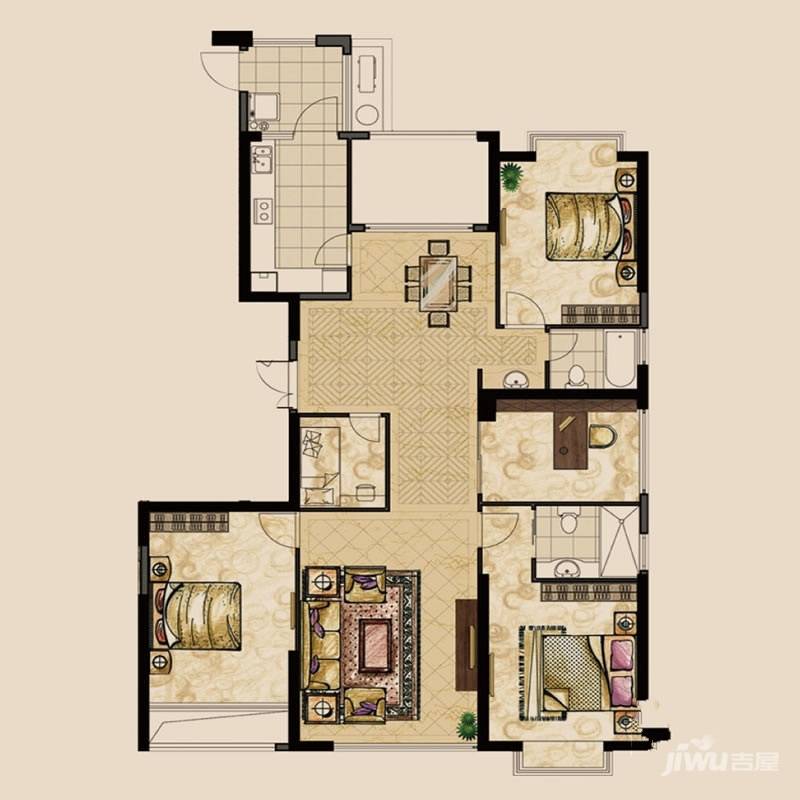 永兴郦江4室2厅2卫165㎡户型图