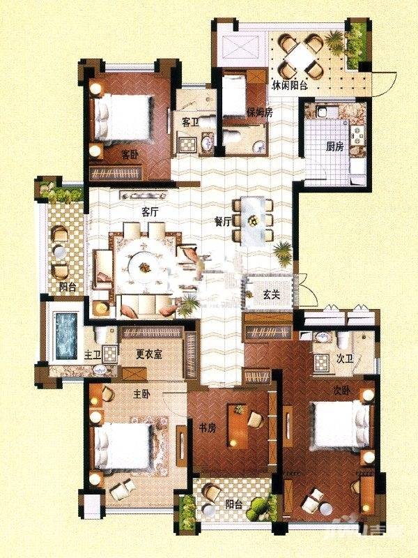 融侨国际公馆5室3厅3卫179㎡户型图