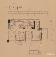 华盛·西荟城三期2室2厅2卫87㎡户型图