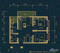 翠堤湾2室2厅1卫65.8㎡户型图