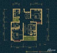 翠堤湾2室2厅1卫82.8㎡户型图