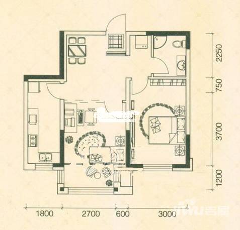 宜家观澜普通住宅71㎡户型图