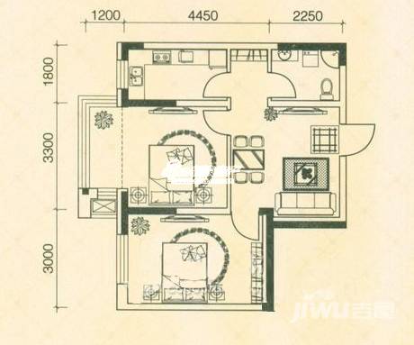 宜家观澜普通住宅64㎡户型图