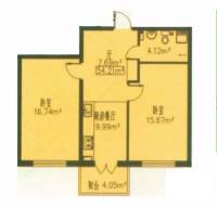 明光翡翠湾2室1厅1卫54.2㎡户型图