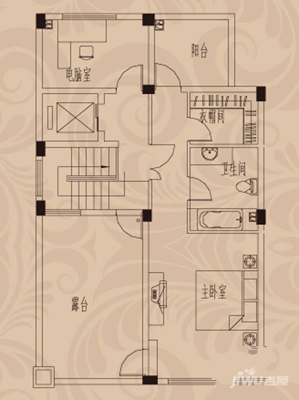 金荣盛景濠庭2室0厅1卫68.5㎡户型图