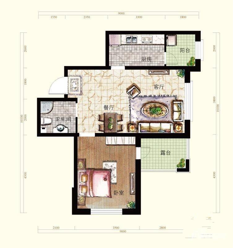 中邑华章普通住宅69.6㎡户型图