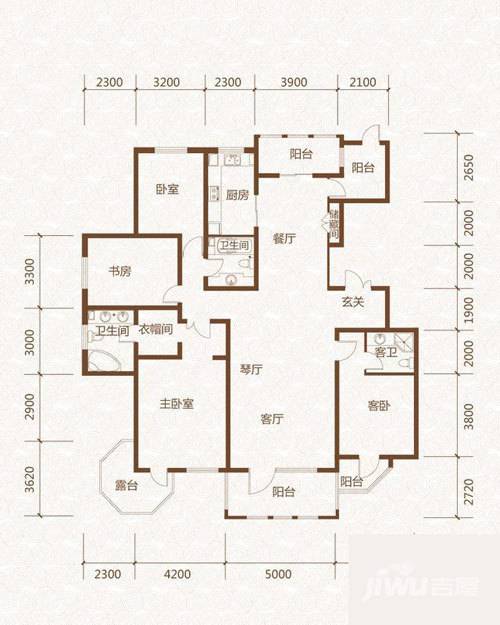 群力玫瑰湾4室2厅3卫152.2㎡户型图