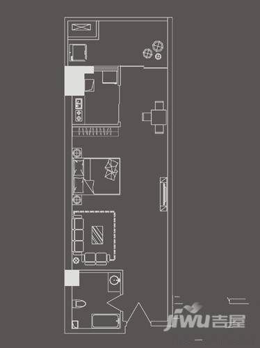 怡丰新都汇1室1厅1卫60㎡户型图