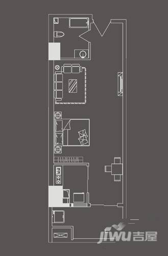 怡丰新都汇1室1厅1卫60㎡户型图