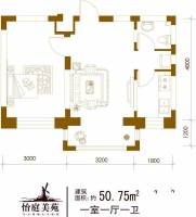 怡庭美苑普通住宅50.8㎡户型图