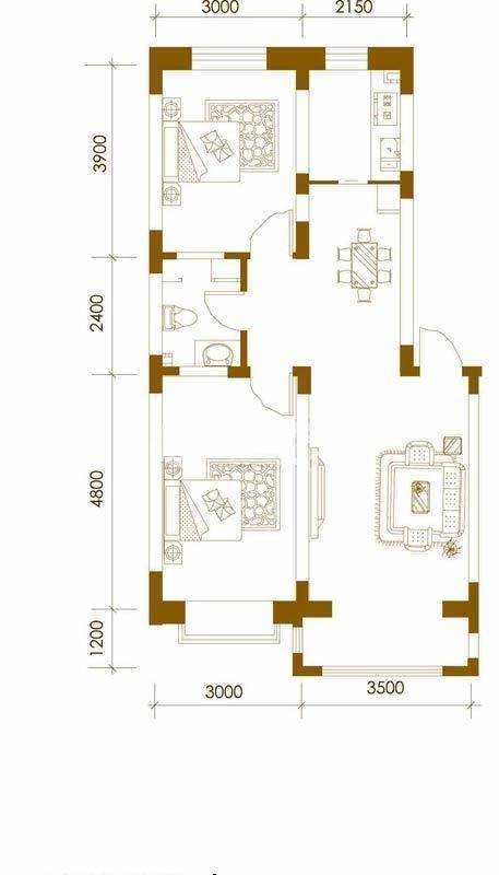 怡庭美苑普通住宅82.2㎡户型图