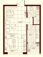 柏悦星城1室1厅1卫29.7㎡户型图