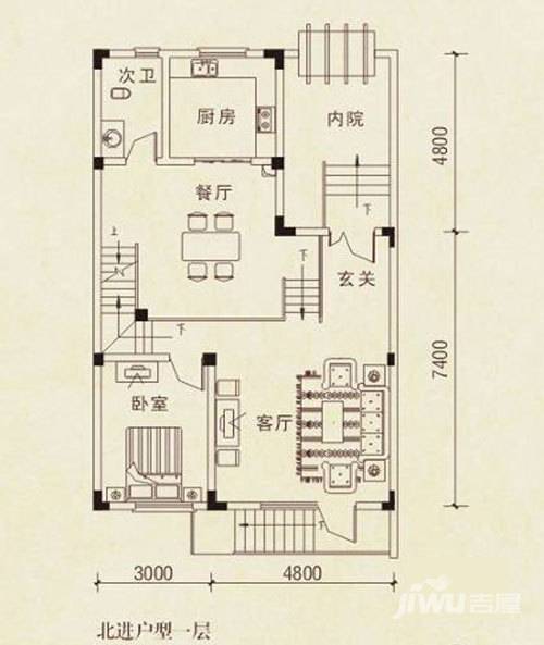 御邦二期6室3厅3卫215.2㎡户型图