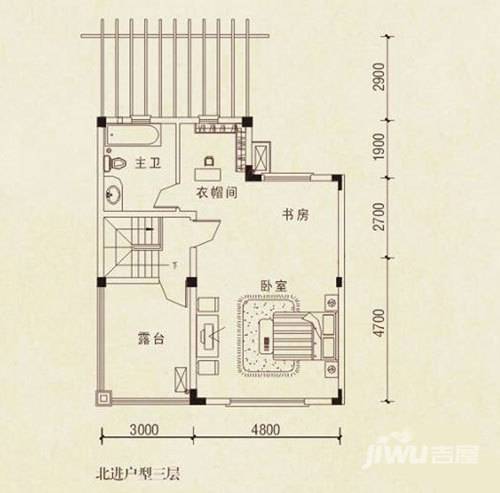 御邦二期6室3厅3卫215.2㎡户型图