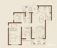 保利国际广场3室2厅2卫129.9㎡户型图
