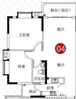 理想家园2室2厅1卫73㎡户型图