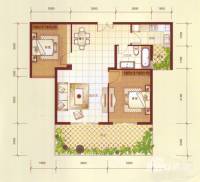 汤泉HOUSE2室2厅1卫90.7㎡户型图