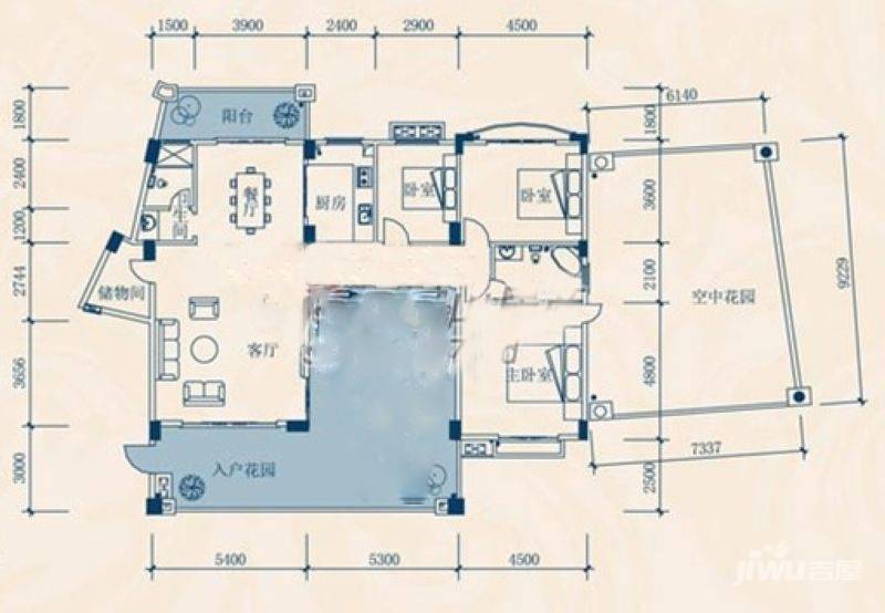 绿湖爱伦堡3室2厅0卫182㎡户型图