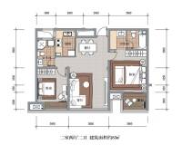 金都西花庭3室2廳2衛83㎡戶型圖