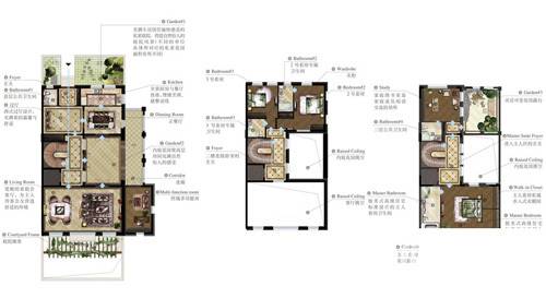 万科湖心岛7室5厅6卫286㎡户型图