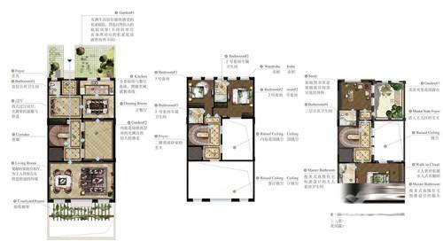 万科湖心岛6室5厅6卫286㎡户型图